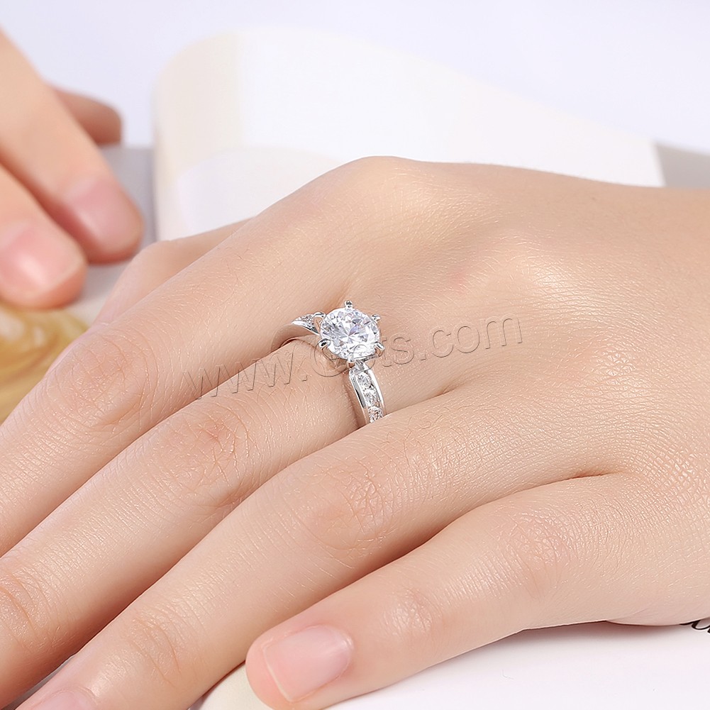 Brass, platinum plated, different size for choice & for woman & with rhinestone, 6mm, Sold By PC
