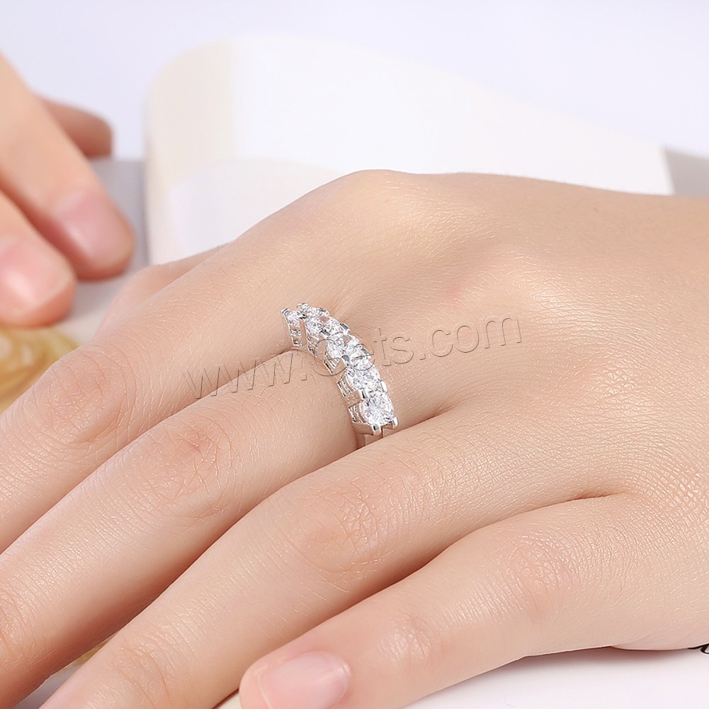 Brass, platinum plated, different size for choice & for woman & with rhinestone, 2mm, Sold By PC