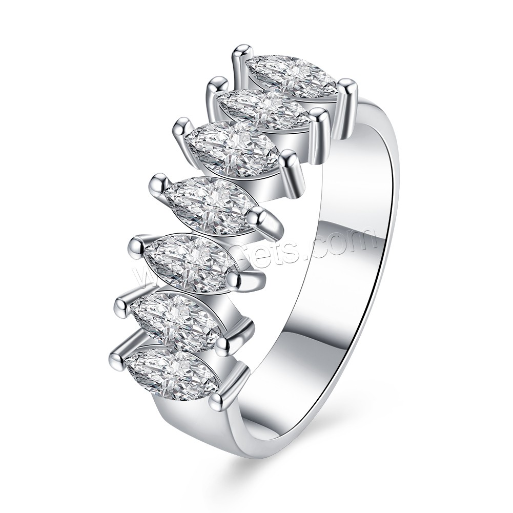 Favourer ® палец кольцо, Латунь, покрытый платиной, разный размер для выбора & Женский & со стразами, 4mm, продается PC