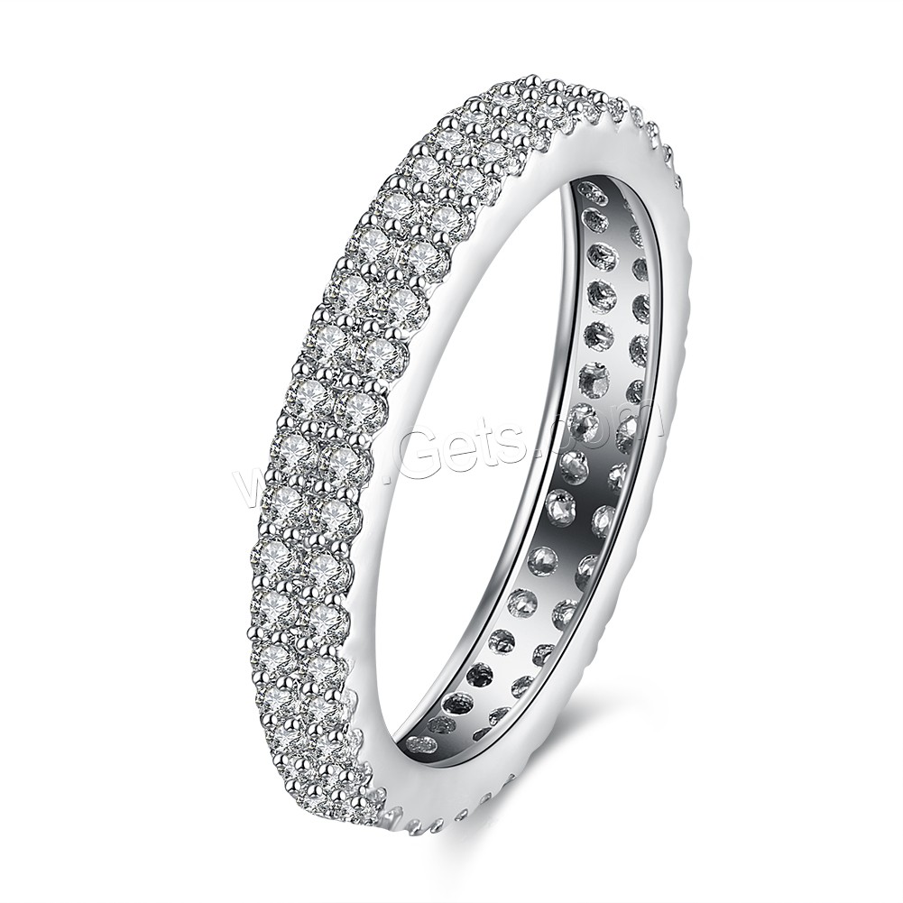 Brass, platinum plated, different size for choice & for woman & with rhinestone, 3mm, Sold By PC