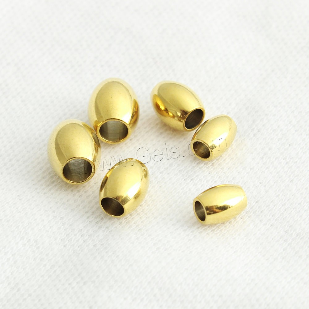 Stainless Steel Beads, Oval, plated, different size for choice, more colors for choice, Sold By PC