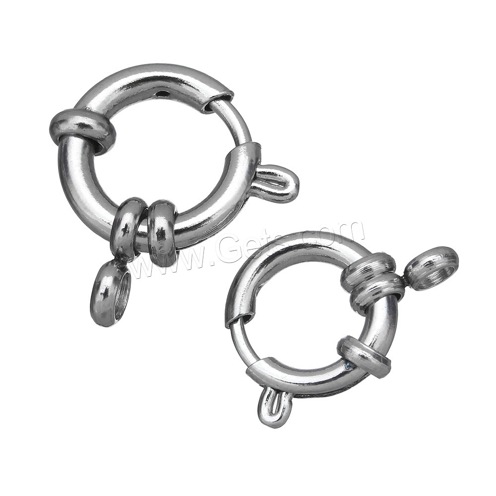 Cierre del anillo de resorte de acero inoxidable, diverso tamaño para la opción, color original, Vendido por UD
