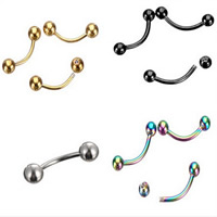 Stainless Steel Curved Barbell, plated, mixed colors, 3mm 