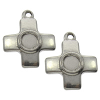 Stainless Steel Pendant Setting, Cross, blacken Approx 1mm, Inner Approx 6mm 
