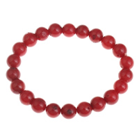 Natural Coral Bracelets, red, 8mm Approx 7 Inch 
