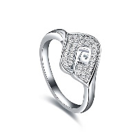 Newegg® Finger Ring, Brass, Horse Eye, platinum plated & for woman & with cubic zirconia 