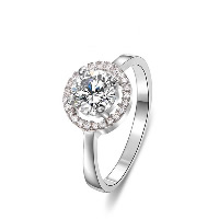 El anillo de dedo Newegg®, metal, chapado en platina real, diverso tamaño para la opción & para mujer & con circonia cúbica, 11mm, Vendido por UD