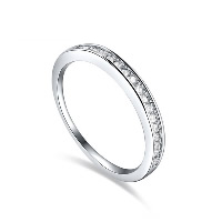 El anillo de dedo Newegg®, metal, chapado en platina real, diverso tamaño para la opción & para mujer & con circonia cúbica, 3mm, Vendido por UD