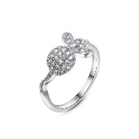 Newegg® Finger Ring, Brass, Goldfish, platinum plated & micro pave cubic zirconia & for woman 