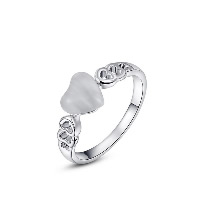 El anillo de dedo Newegg®, aleación de zinc, con Ojo de gato, Corazón, chapado en platina real, diverso tamaño para la opción & para mujer, 20x8mm, Vendido por UD