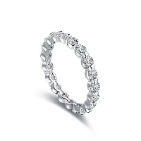 Newegg® Finger-Ring, Messing, platiniert, verschiedene Größen vorhanden & Micro pave Zirkonia & für Frau, 3mm, verkauft von PC