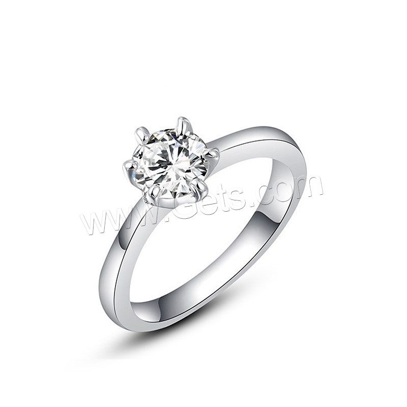 El anillo de dedo Newegg®, metal, chapado en platina real, diverso tamaño para la opción & para mujer & con circonia cúbica, 7x8mm, Vendido por UD