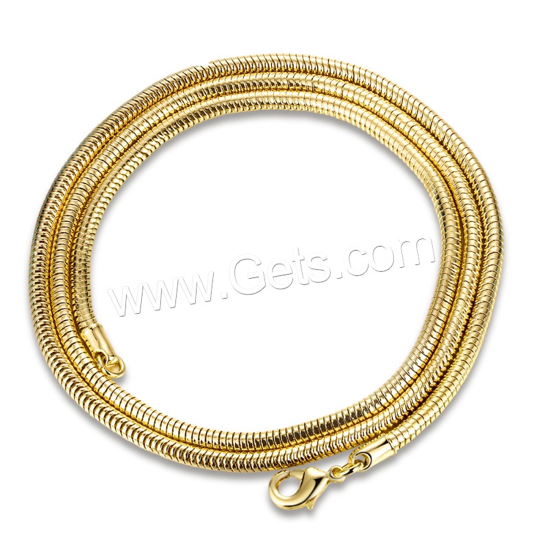 Newegg® ожерелье ювелирных изделий, Латунь, 18K золотым напылением, различной длины для выбора & змея цепи & Женский, продается Strand