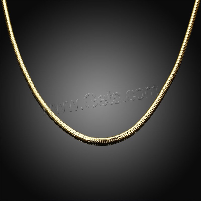 Newegg® ожерелье ювелирных изделий, Латунь, 18K золотым напылением, различной длины для выбора & змея цепи & Женский, продается Strand