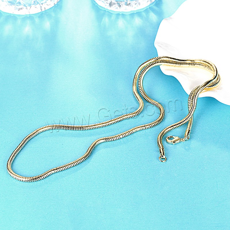 Collar de la joyería Newegg®, metal, chapado en oro de 18 K, longitud diferente para la opción & cadena de la serpiente & para mujer, Vendido por Sarta