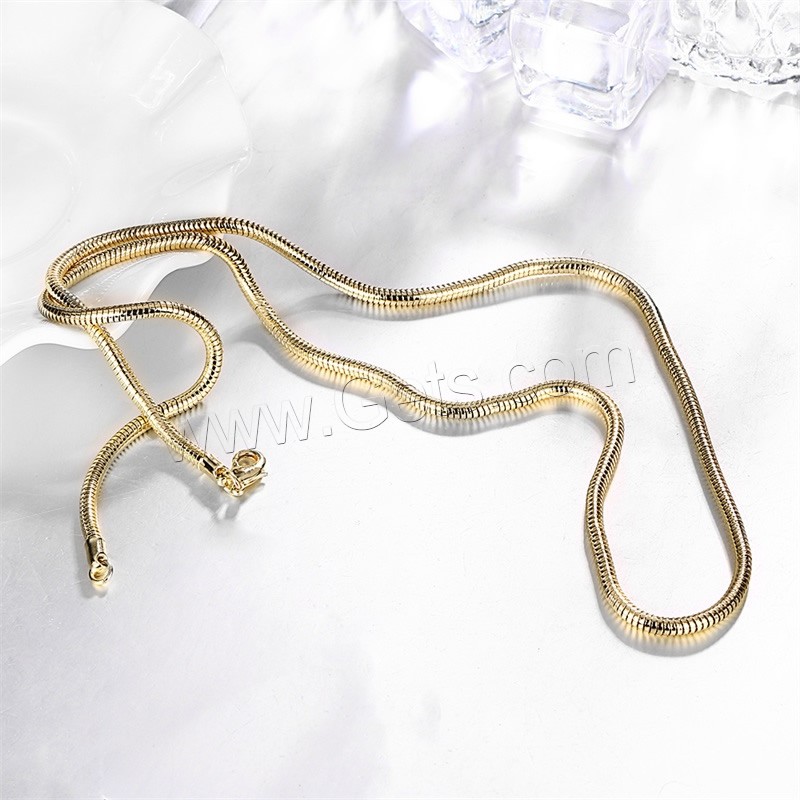 Newegg® Jewelry Necklace, Brass, 18K gold plated, different length for choice & snake chain & for woman, Sold By Strand