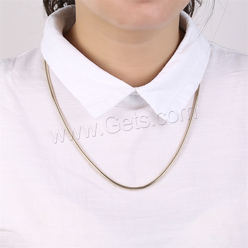 Collar de la joyería Newegg®, metal, chapado en oro de 18 K, longitud diferente para la opción & cadena de la serpiente & para mujer, Vendido por Sarta