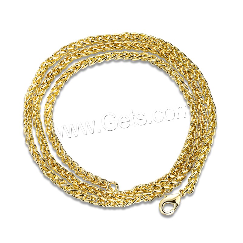 Newegg® Jewelry Necklace, Brass, 18K gold plated, different length for choice & rope chain & for woman, Sold By Strand