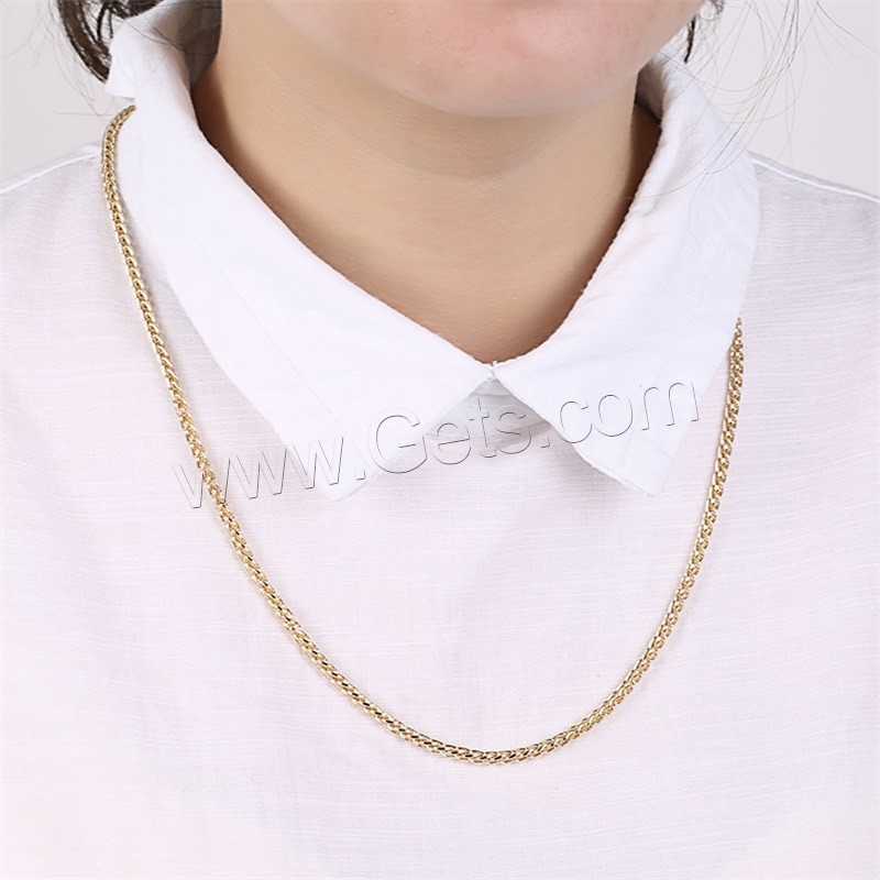Newegg® Jewelry Necklace, Brass, 18K gold plated, different length for choice & rope chain & for woman, Sold By Strand