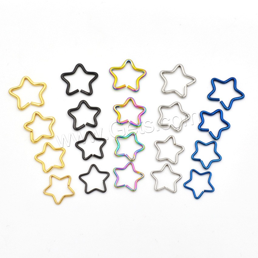 Stainless Steel Piercing Earring, Star, plated, different size for choice, more colors for choice, Sold By PC