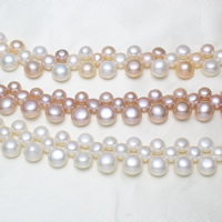 Button Cultured Freshwater Pearl Beads, natural 6-7mm, 9-10mm Approx 15.5 Inch 