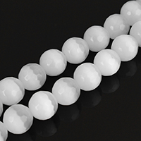 Katzenauge Perlen, rund, facettierte, keine, 10mm, Länge:14-14.5 ZollInch, ca. 39PCs/Strang, verkauft von Strang