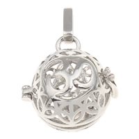 Pregnant Ball Locket Pendant, Zinc Alloy, Flat Round, plated, with om symbol & hollow nickel, lead & cadmium free Approx 