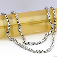 Stainless Steel Box Chain, original color, 4mm 