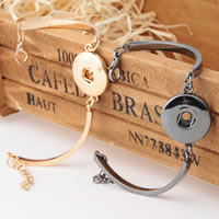 Snap Button Bracelet, Zinc Alloy, with 5cm extender chain, plated, for woman lead & cadmium free, 18mm, Inner Approx 6mm Approx 7 Inch 