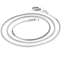 Collar de cadena de acero inoxidable, cadena de la serpiente, color original, 0.8mm, longitud:aproximado 17.5 Inch, Vendido por Sarta
