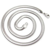 Collar de cadena de acero inoxidable, cadena de la raspa de arenque, color original, 3mm, longitud:aproximado 17.5 Inch, Vendido por Sarta