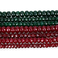 Gefärbte Jade Perlen, Rondell, verschiedene Größen vorhanden & facettierte, keine, verkauft von Strang