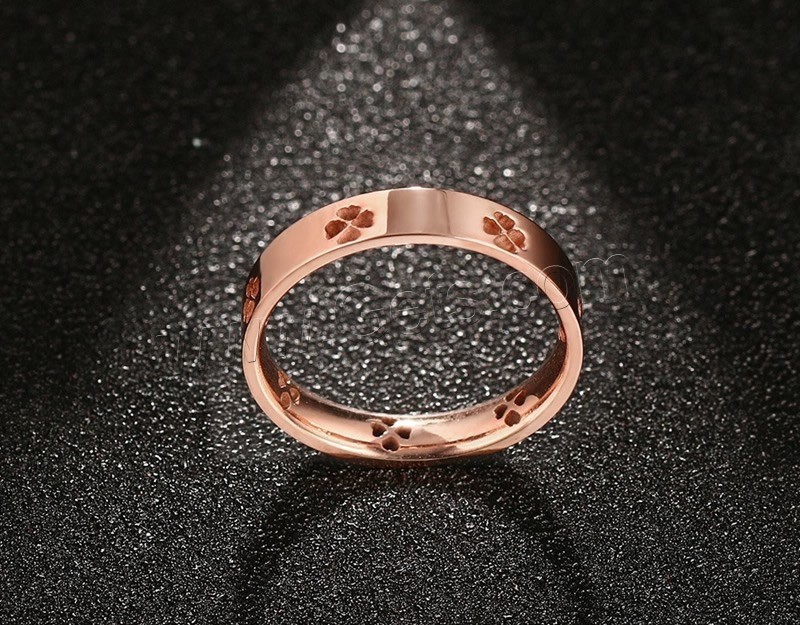 Кольцо из нержавеющей стали, нержавеющая сталь, плакирование настоящим розовым золотом, разный размер для выбора & Женский, 4mm, продается PC