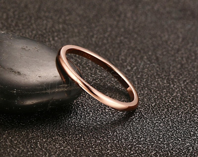 Stainless Steel Finger Ring, real rose gold plated, different size for choice & for woman, 1.5mm, Sold By PC