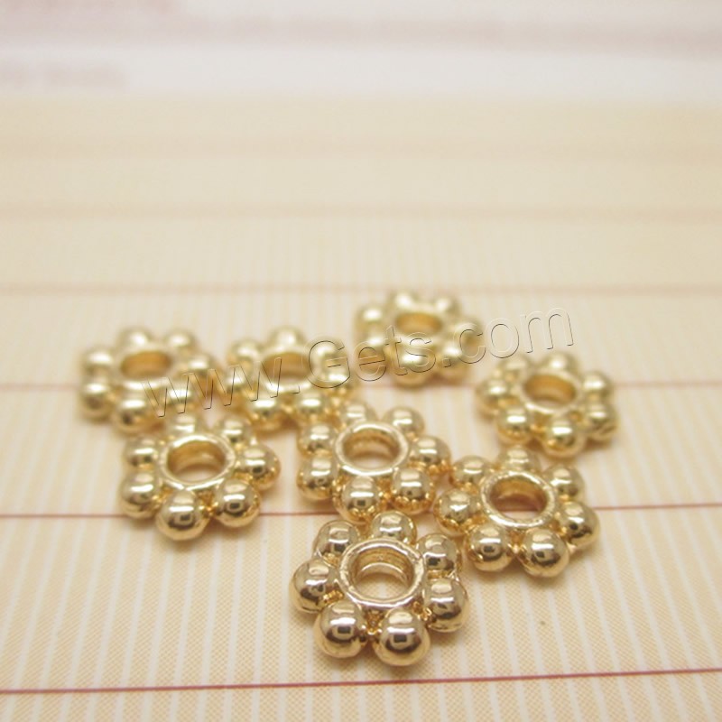 Separadores de Metal, Flor, chapado en oro de 24 K, diverso tamaño para la opción, libre de plomo & cadmio, agujero:aproximado 1-2mm, Vendido por UD