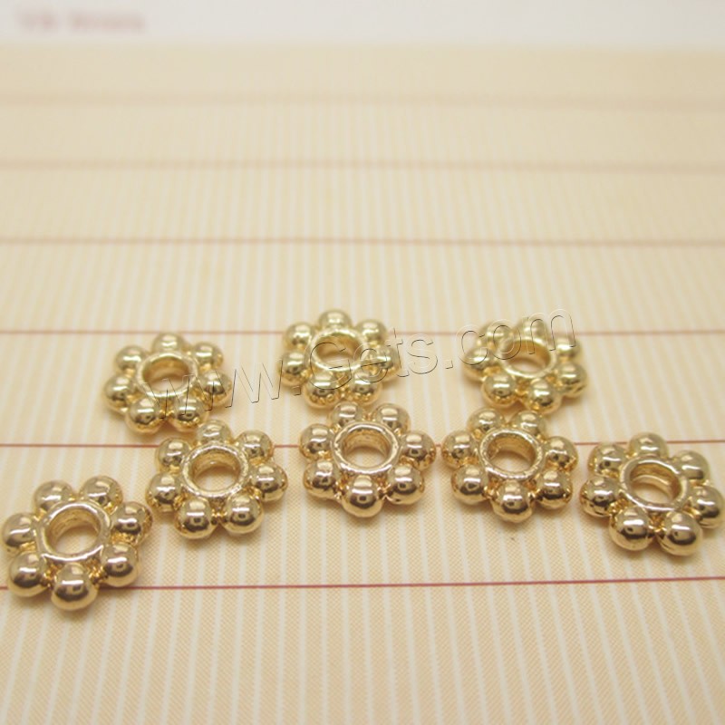 Brass Spacer Beads, Flower, 24K gold plated, different size for choice, lead & cadmium free, Hole:Approx 1-2mm, Sold By PC