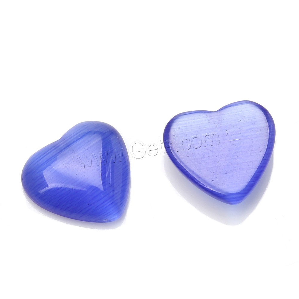 Cats Eye Cabochons, Heart, different size for choice & flat back, more colors for choice, 1000PCs/Bag, Sold By Bag