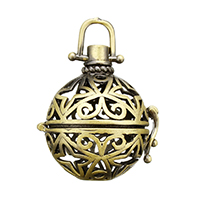 Brass Pregnant Ball Locket pendant Finding, Round, plated, hollow Approx Inner Approx 20mm 