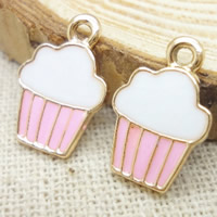 Zinc Alloy Food Pendant, Cake, gold color plated, enamel, lead & cadmium free Approx 1-2mm 
