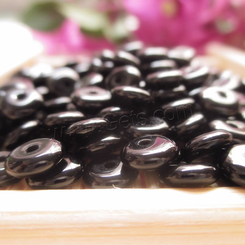 Natural Black Agate Beads, Flat Round, different size for choice, Hole:Approx 1-2mm, Sold By PC