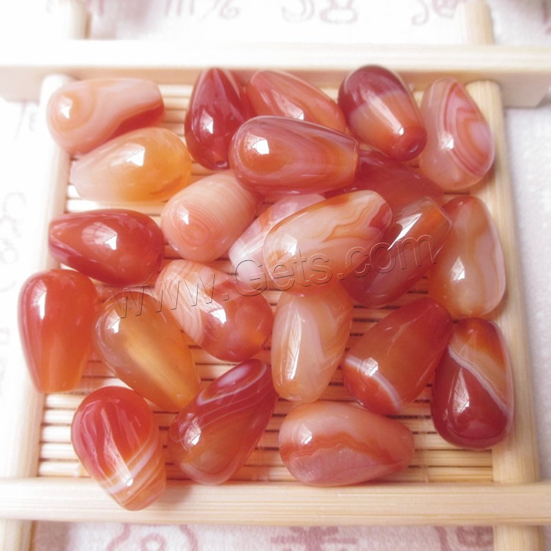 Natürliche Streifen Achat Perlen, Tropfen, verschiedene Größen vorhanden, Bohrung:ca. 1-2mm, verkauft von PC