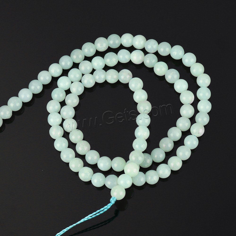 Amazonite Beads, Round, natural, more sizes for choice, Grade AB, Hole:Approx 0.8-1.5mm, Length:Approx 15 Inch, Sold By Strand