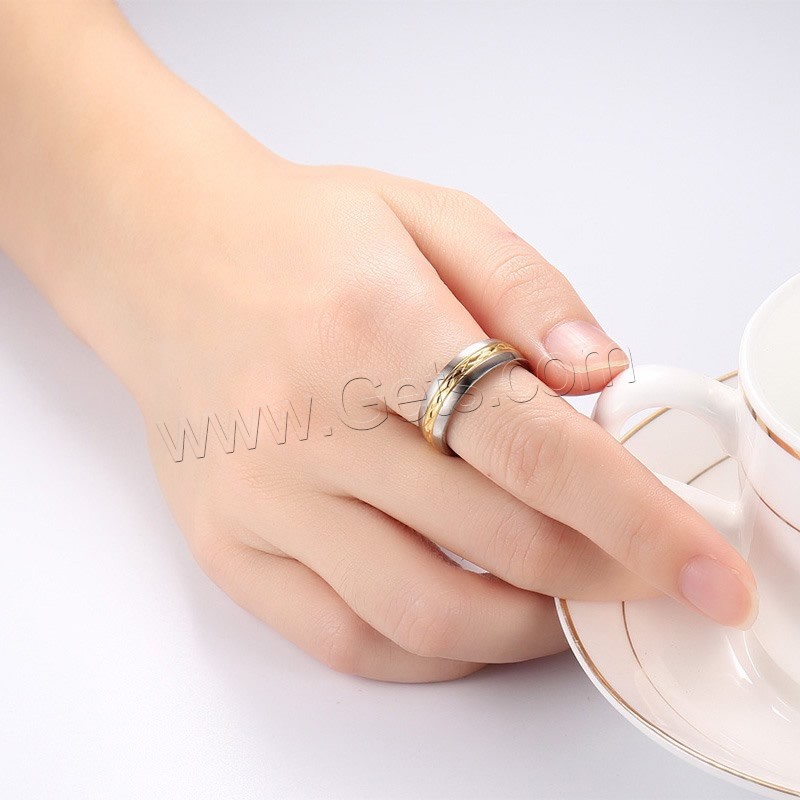 ステンレス指輪, 純チタン, 異なるサイズの選択 & 文字パターンを持つ & 女性用 & 二色, 6mm, 売り手 パソコン