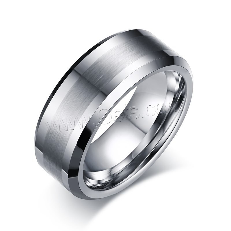 Мужское вольфрамовое стальное кольцо навалом, Вольфрама сталь, разный размер для выбора & Матовый металлический эффект & Мужский, оригинальный цвет, 8mm, продается PC