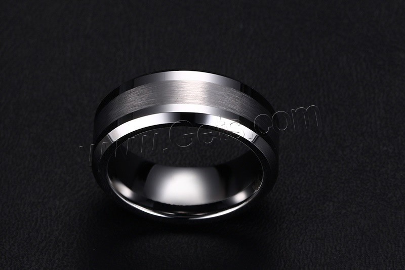Мужское вольфрамовое стальное кольцо навалом, Вольфрама сталь, разный размер для выбора & Матовый металлический эффект & Мужский, оригинальный цвет, 8mm, продается PC