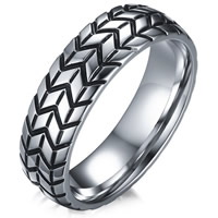 Men Stainless Steel Ring in Bulk, Wheel & for man & enamel, original color, 6mm 