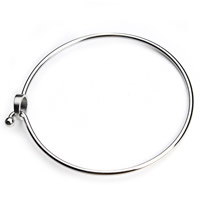 Adjustable Wire Bangle, Stainless Steel, original color, 64mm, Inner Approx 60mm Approx 7 Inch 