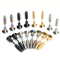 Stainless Steel Nose Piercing Jewelry, Screw, plated 
