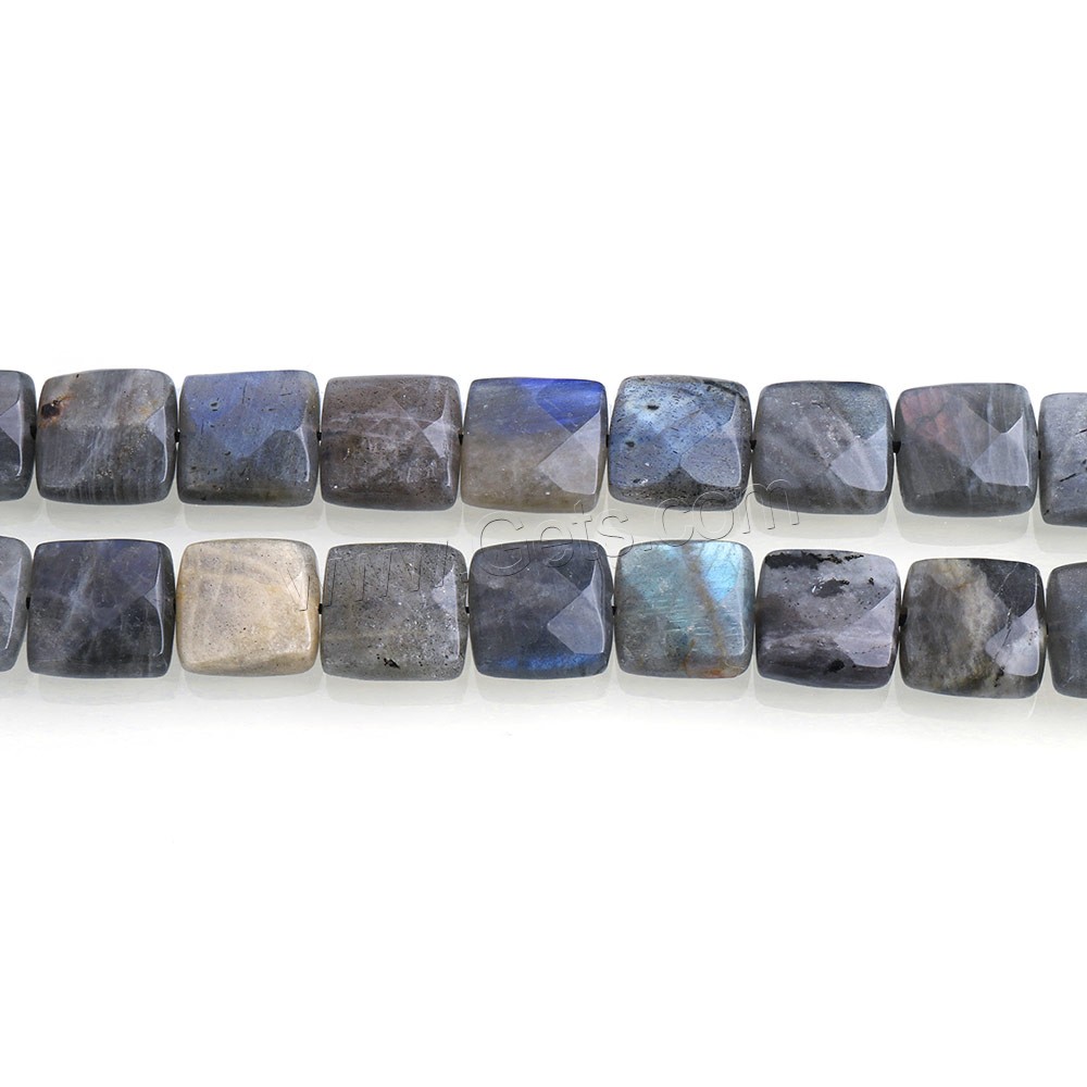 Labradorite Beads, Square, natural, different size for choice & faceted, Hole:Approx 1-2mm, Length:Approx 15 Inch, Sold By Strand