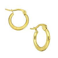 Edelstahl Hoop Ohrringe, goldfarben plattiert, 18x16.5x2mm, verkauft von Paar
